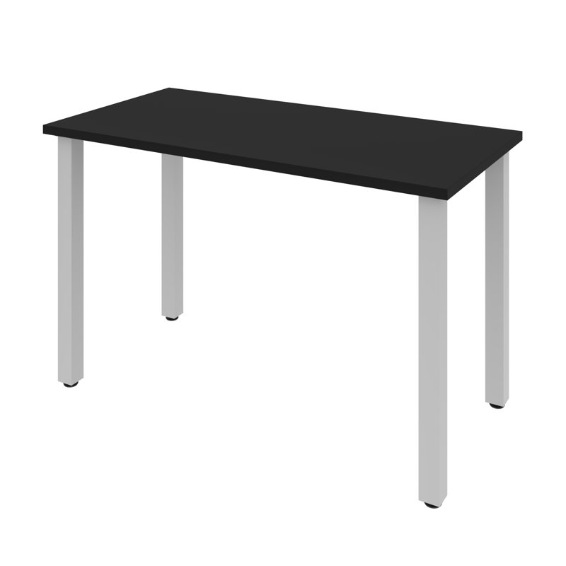 Bureau d'écriture en bois manufacturé et en métal, H 29 po x l 47,6 po x P 24 po, Noir, noir, noir, noir