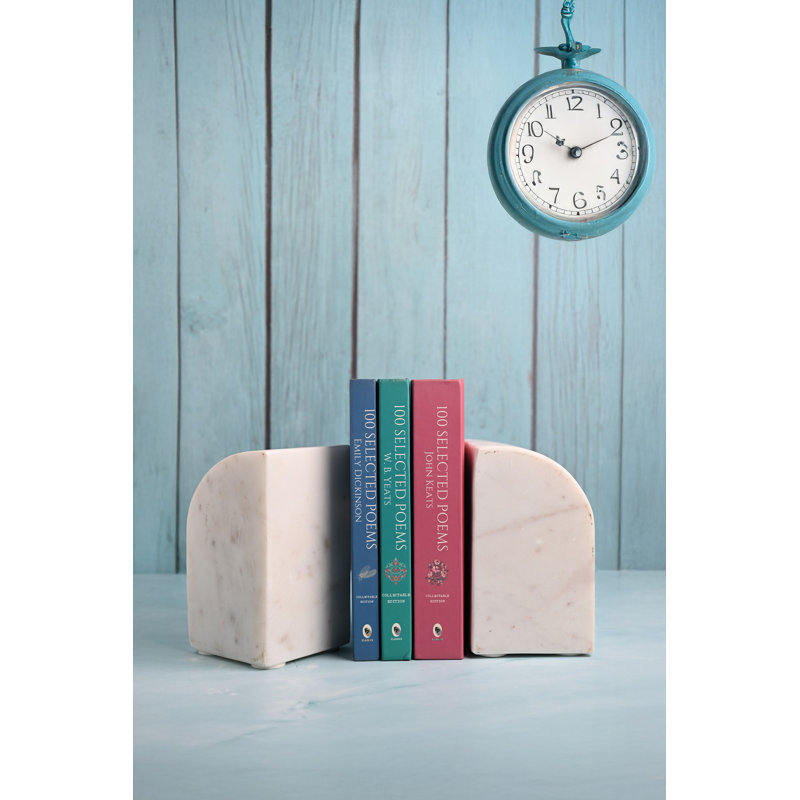 Serre-livres en marbre Matheson, Blanc