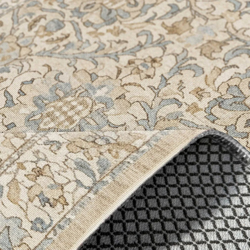 Floral Cotton and Chenille Flatweave Area Rug, 155 x 230 cm