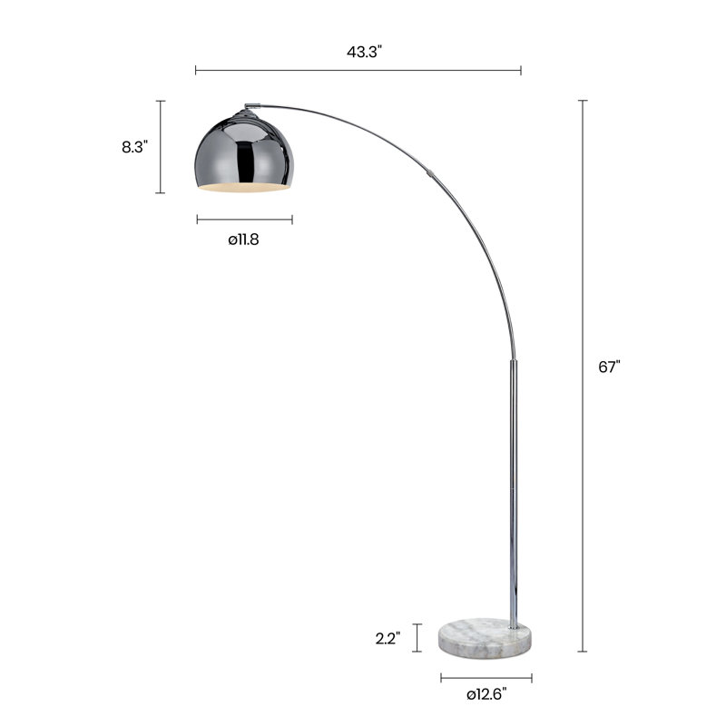 Brandea 67'' Arched Floor Lamp