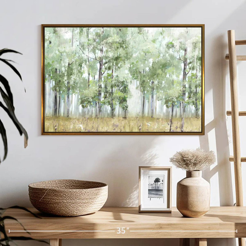 Into The Forest Light, 25 po x 17 po, Cadre flottant doré