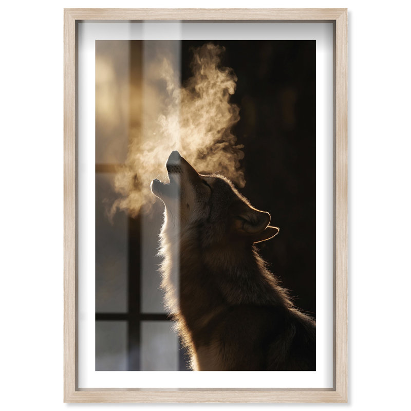 «Smoke Howl Shadowbox» par Notoriart, H 16 po x l 11 po, Crème, crème