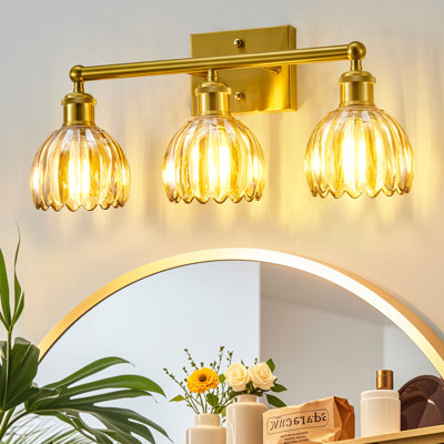 Luminaire de meuble-lavabo moderne avec abat-jour en verre E26