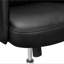 Chaise de bureau, pivotante, hauteur réglable, accoudoirs, ergonomique, travail, aspect cuir noir, métal chromé, contemporaine, moderne-133211232