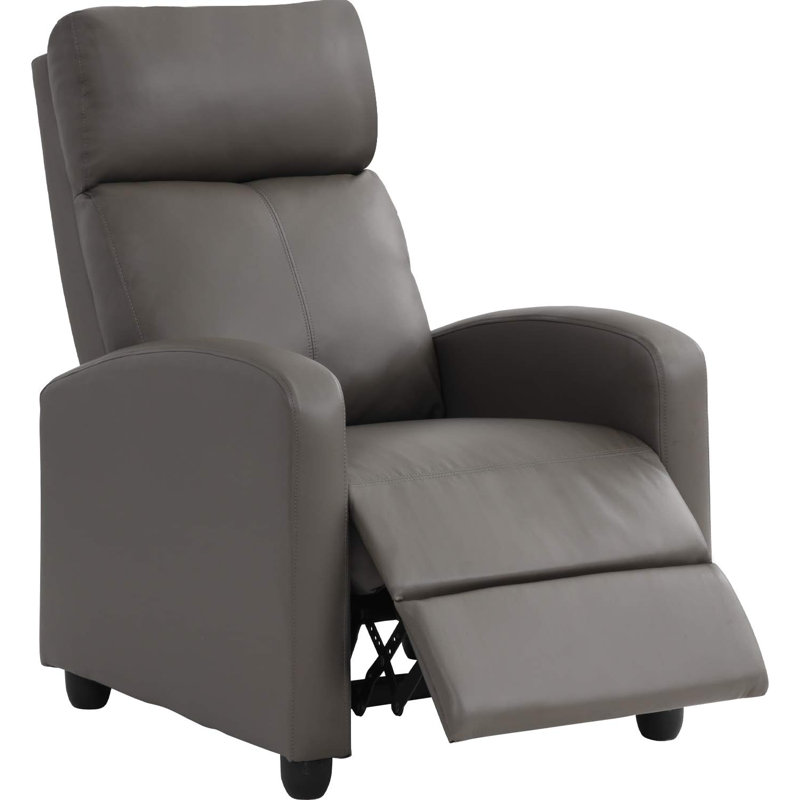 Fauteuil inclinable moderne pour le salon - Canapé inclinable avec soutien lombaire, dossier à oreilles ergonomique, repose-pieds relevable et revêtement en similicuir durable