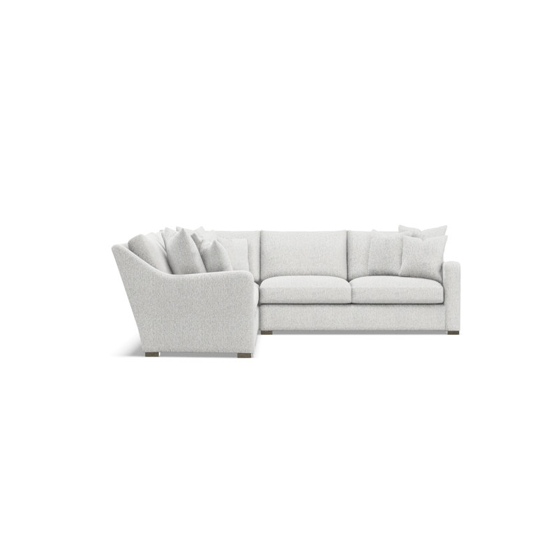 Bernhardt Ventura 3-Piece Fabric Sectional, 34.5" H x 107.5" W x 107.5" D, White Polyester, Symmetrical