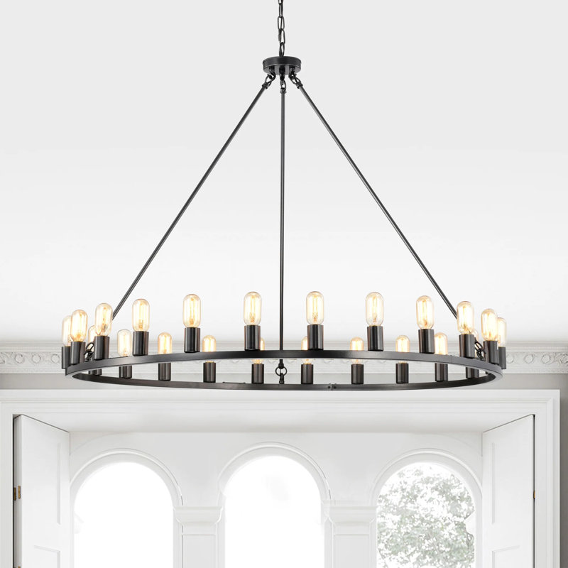 Lustre unique / remarquable à 24 lumières Hemple, Noir