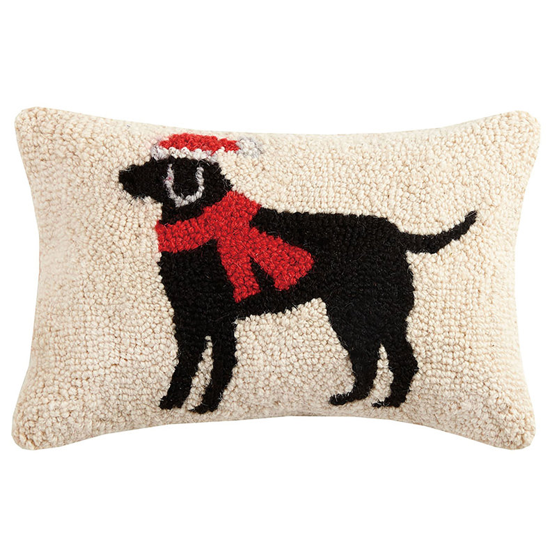 Coussin lombaire en laine de noël lab