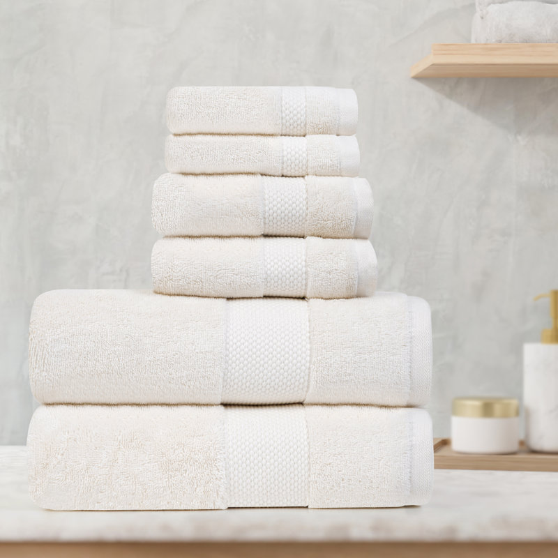 Farm to Home 100% Organic Bath Towel Set of 6 – GOTS & Oeko-TEX Certified Organic Cotton, Soft, Absorbent, Quick Dry - Includes 2 Bath Towels, 2 Hand Towels, 2 Washcloths