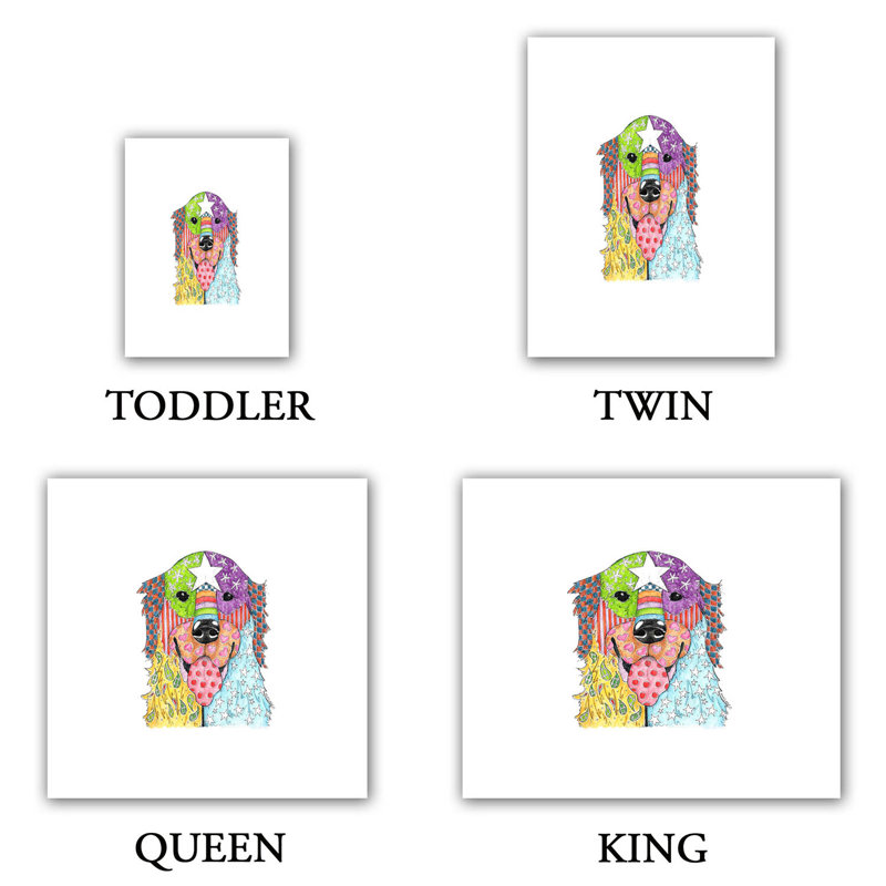  Ensemble de housse de couette Marley Ungaro Retriever Dog, 1 housse de couette grand + 2 taies standards, Blanc / Mauve