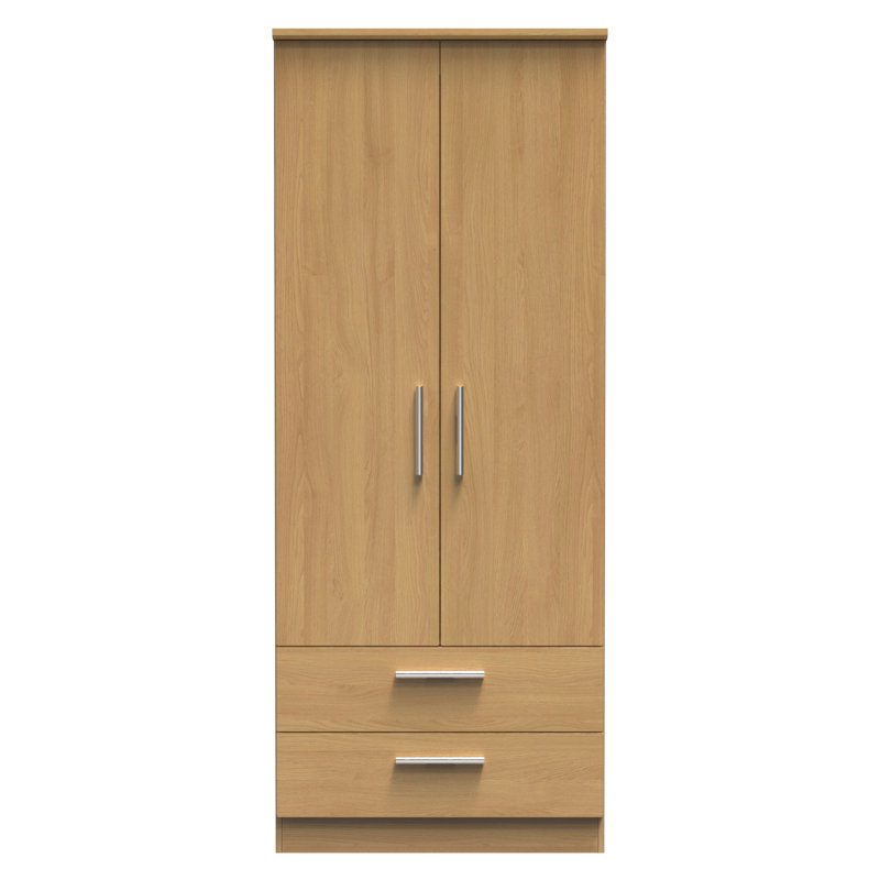 Knightsbridge 2 Door 2 Drawer Wardrobe , Modern Oak