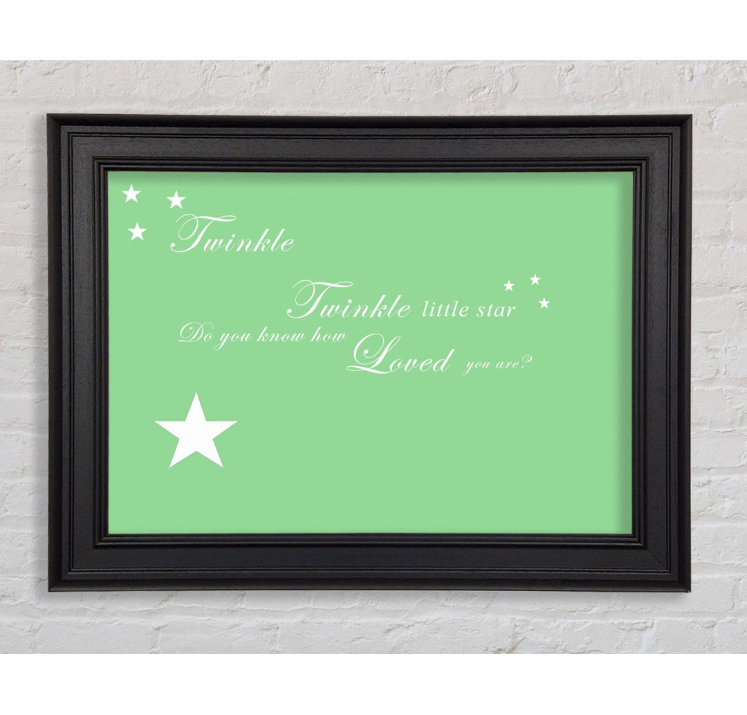 Kinderzimmer Zitat Twinkle Twinkle Little Star 1 Rosa gerahmter Druck