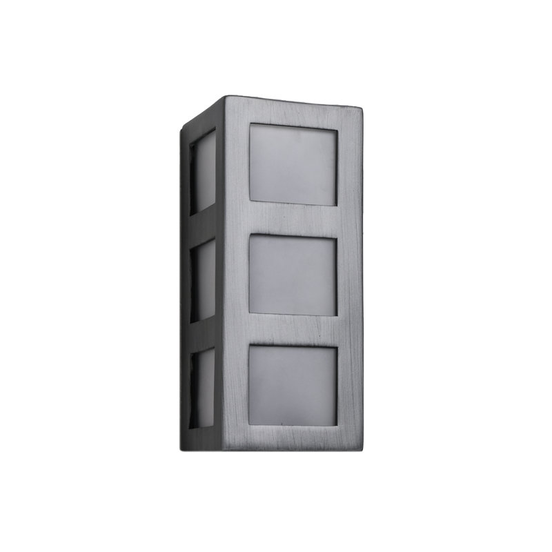 Applique murale d'extérieur en céramique Coan, ampoule DEL incluse, H 12,5 po x l 5 po x P 5 po, Étain frotté, 2-Pack