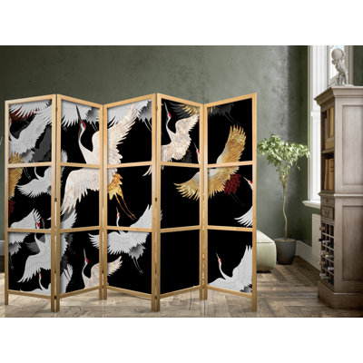 171cm H Solid Wood Folding Room Divider