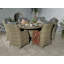 WENTWORTH 6 Seater Round Highback Comfort Dining Set (1 x 140cm Table & 6 Chairs inc Cushions)