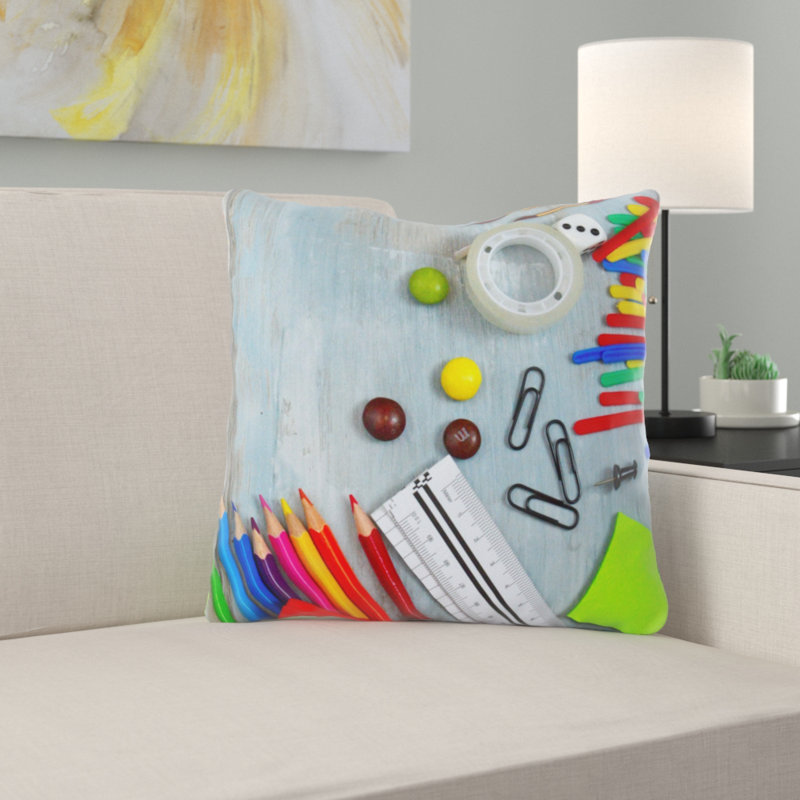 Coussin décoratif de couleur Voorhees, Microsuède, Intérieur