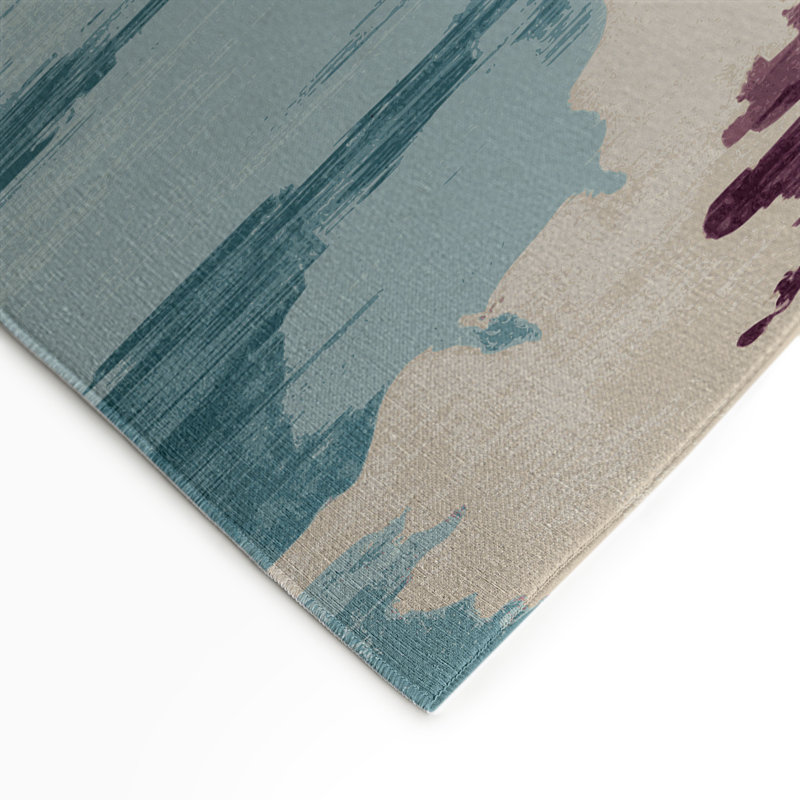 Watercolor Brown Indoor and Outdoor Area Rug, Rectangle 3' x 5'