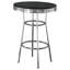 Ensemble de table de bar 3 pièces Loy, plateau rond blanc, 2 tabourets, chrome-114733168