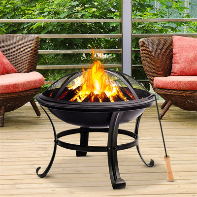 Bulle Round Steel Wood Burning Fire Pit