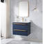 Ensemble de meuble-lavabo mural simple bleu moderne 30 po avec deux tiroirs Magdaly