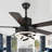 Eustolio 52'' DIY Shade Reversible Caged Ceiling Fan with Dimmable LED Light and Remote-1423393915