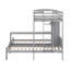 Lit superposé simple au-dessus de simple et simple avec bureau et tablettes de rangement, cadre de lit superposé triple en bois peu encombrant avec éclairage DEL-1711101337
