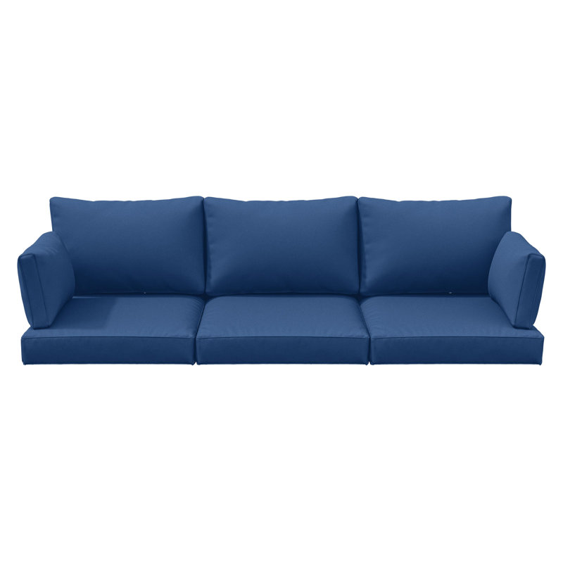 Ensemble de coussins d'extérieur pour 3 sièges, Bleu