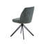 Pair of Aspen Swivel Dining Chairs, Green Cord Fabric With Black Metal Legs-1542760966
