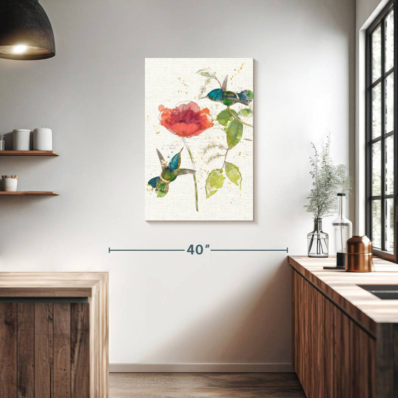 Fleur de colibri sarcelle Brampt, H 36 po x l 24 po