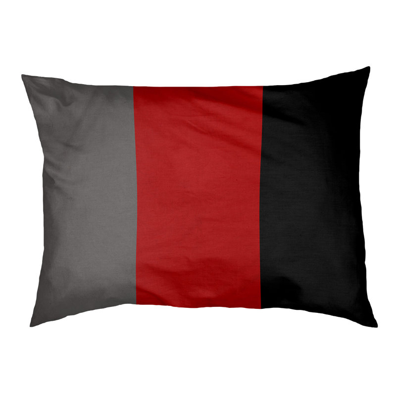 Coussin Atlanta, Très grand (l 50 po x P 40 po x H 7 po), Gray/Scarlet/Black