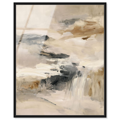 Tableau acrylique encadré Desert Gale I, décoration murale bohème par Art Remedy, cadre noir, 30 x 36