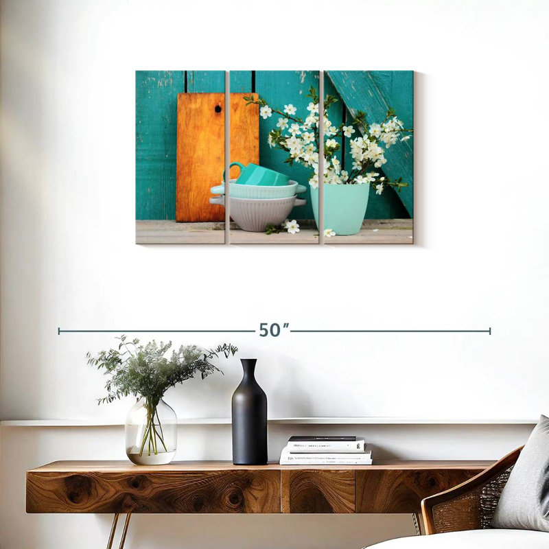 Bols et vase Senne Turquoise, H 20 po x l 33 po