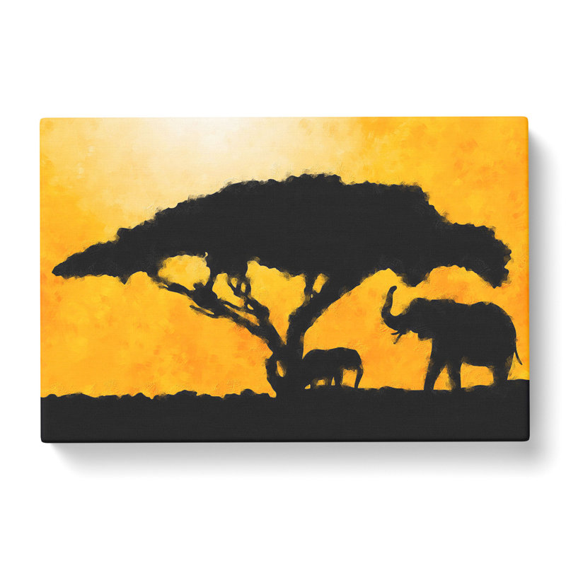 Mother And Baby Elephant Vol.2 - Wrapped Canvas Print, 35cm H x 50cm W x 3cm D