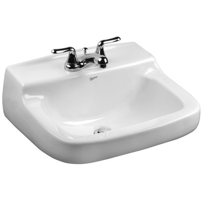 Lavabo de salle de bain mural 21 po en porcelaine vitreuse avec trop-plein Walnut Knoll