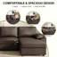 Modern Modular Sectional Sofa With Ottoman, Convertible Shaped PU Leather Couch Collection-668614274-668782914