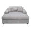 Chaise en velours côtelé gris clair Hilde avec 2 coussins Hilde, confortable et élégante pour les salons modernes