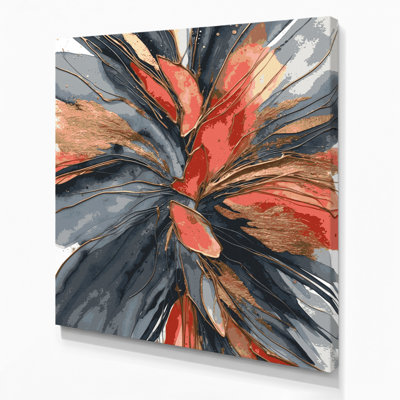 Aquarelle abstraite, art mural sur toile brune 97