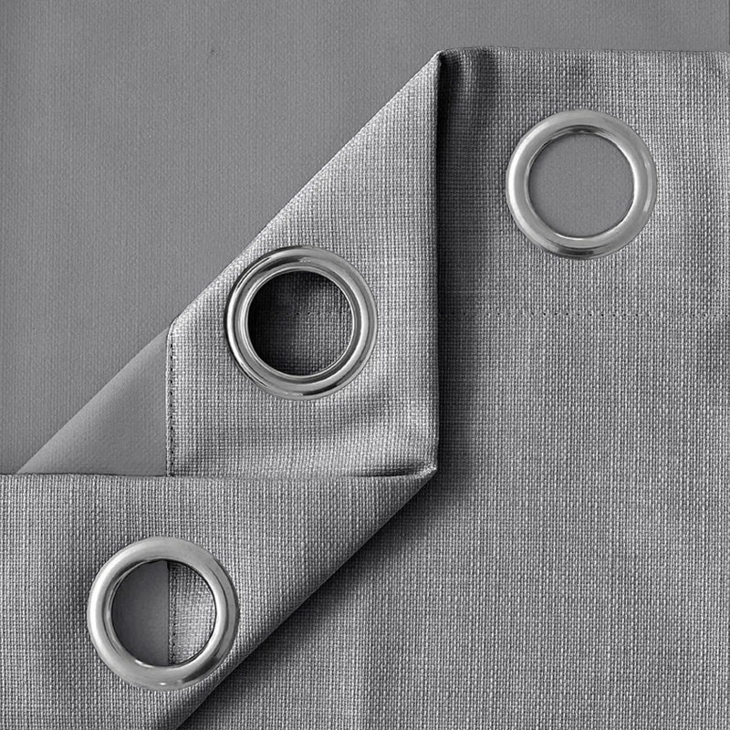 Luxury Ready Made Blackout Eyelet Thermal Curtains (Set Of 2) , Light Grey, 168cm Width x 183cm Drop