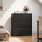Bizoe 35.4" W 3-Drawer Locking Metal Lateral File Cabinet with Full-Extension Drawers, Black-264113530