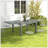 Outsunny Extendable Outdoor Dining Table, 41"- 83" Aluminum Frame Patio Table With Wood Effect Steel Top, Rectangle Expandable Patio Table For 6-8, Dark Gray