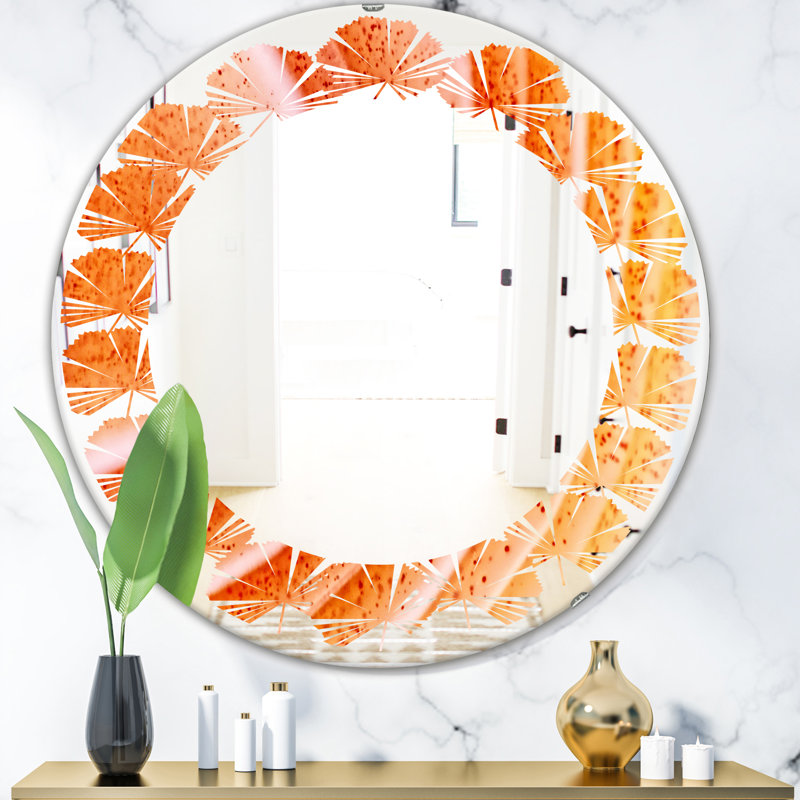 Miroir mural Crystals of Amethyst Leaves, H 24 po x l 24 po, Floral Pattern V Leaves Cottage