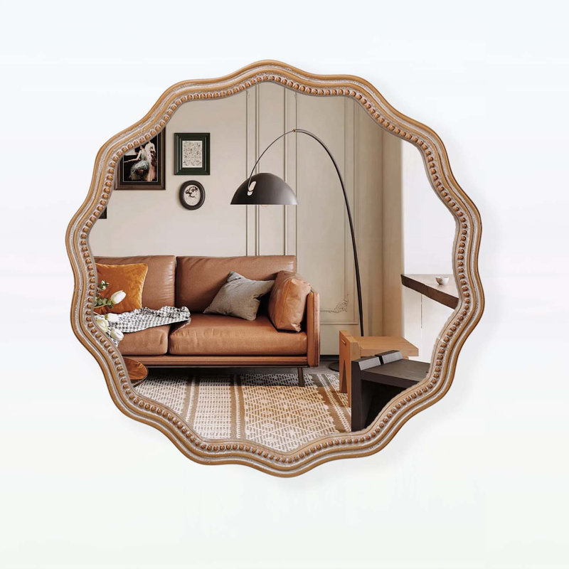 Wavy Round Wall Mirror