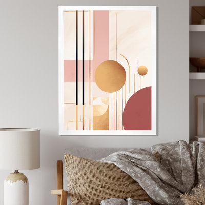 «Art Nouveau Elegance in Retro Pink Gold», reproduction sur toile
