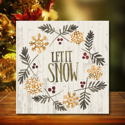 «Let it Snow», art mural sur toile tendue 24 po x 24 po