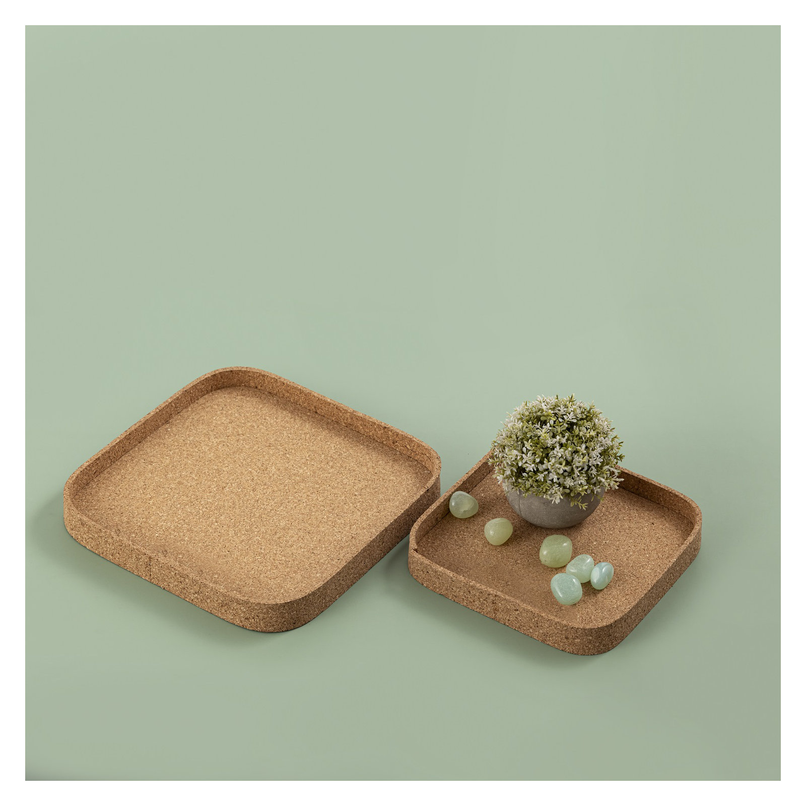 Square Cork Tray Small, 11.5"Wx11.5"Dx1.25"H
