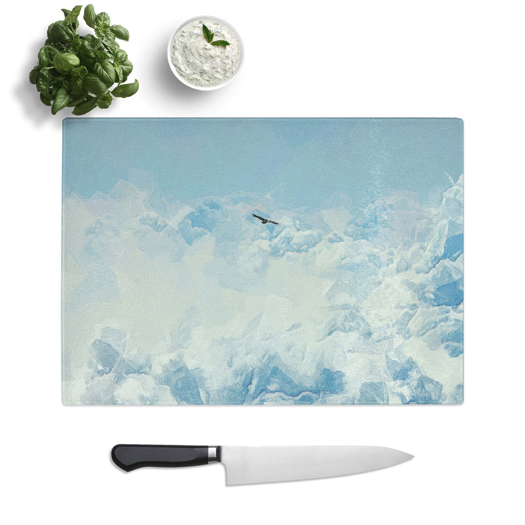 Tempered Glass Bird Through the Clouds Chopping Board