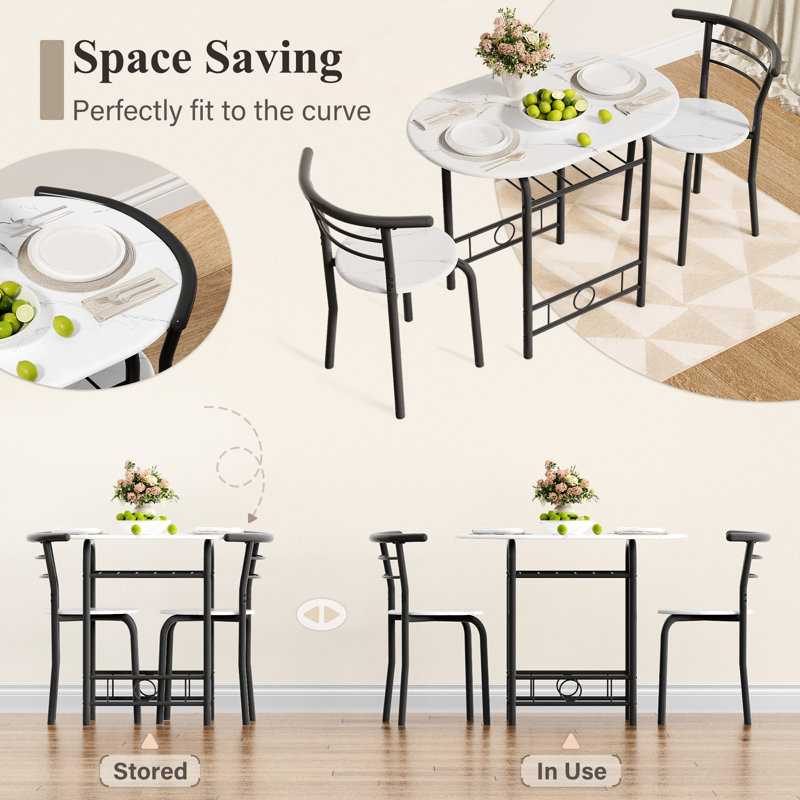 Ensemble repas pour 2 personnes Kokoruda, Marbre blanc