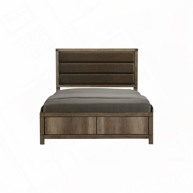 Upholstered Low Profile Bed, Queen