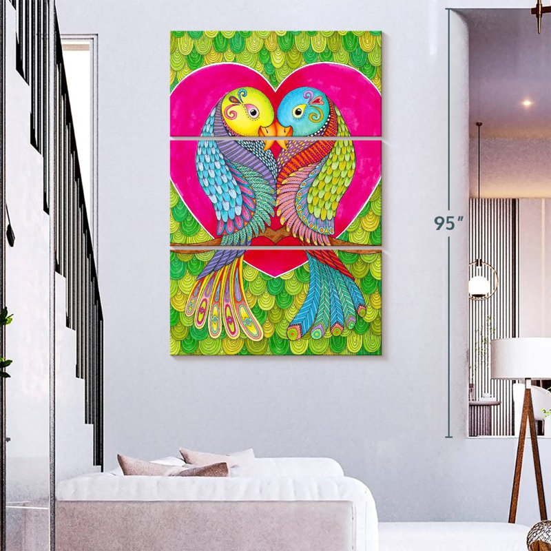 Inséparables Hardie en couleur, H 74 po x l 48 po