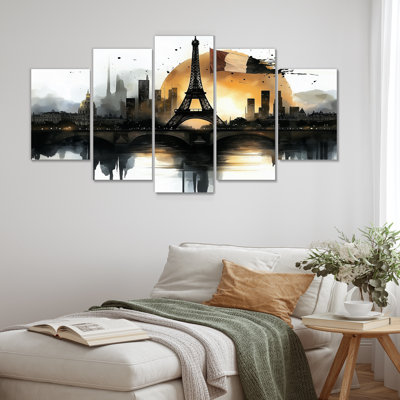 Abstrait Paris Eiffel Twilight Tower II - France, art mural - décoration murale traditionnelle